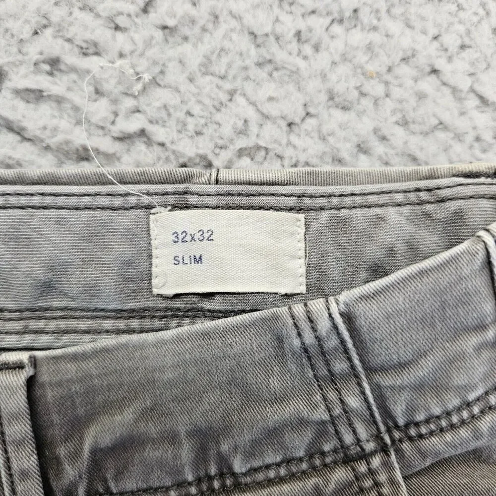 Gap Pants Mens 32x32 Gray Denim Slim Vintage‎ Tapered Leg